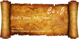 Csépes János névjegykártya